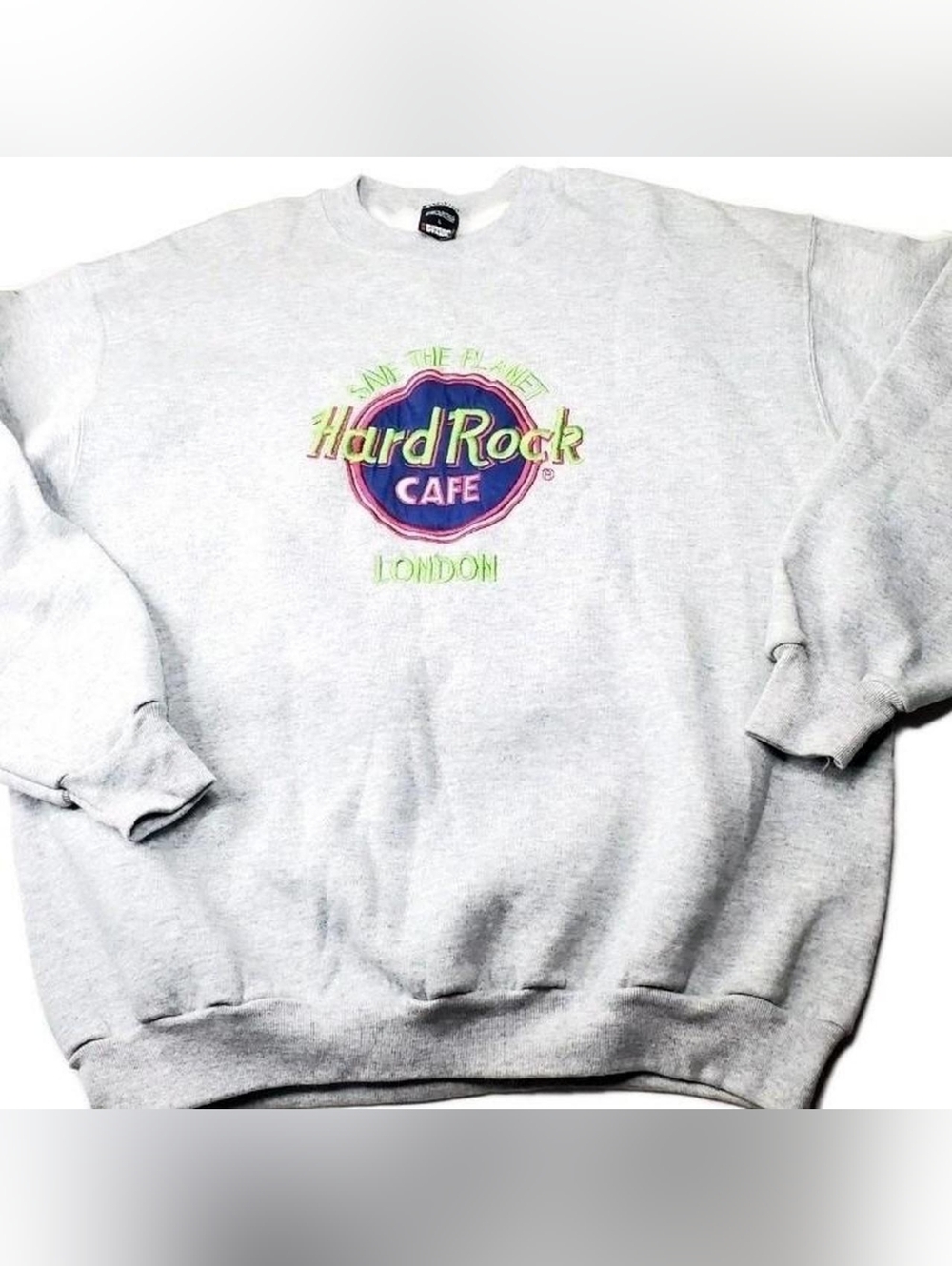 Vtg Hard Rock Cafe London Sweatshirt Mens L Save The Planet Embroidered NWOT